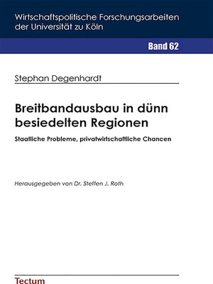 cover image of Breitbandausbau in dünn besiedelten Regionen